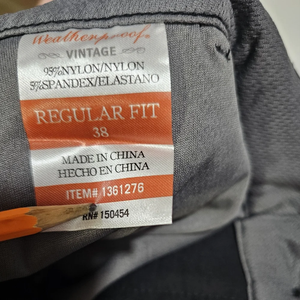 Weatherproof Vintage Men's Flat Front Gray Stretch Trail Short.